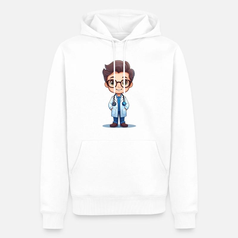 Médecin ou médecin - Sweat à capuche Premium bio Homme - blanc