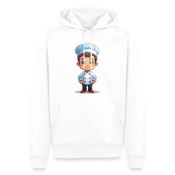 Cuisinier ou boulanger dans le style d’un dessin animé - Sweat à capuche Premium bio Homme - blanc - Devant - Nico (187cm)