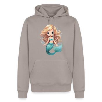 Meerjungfrau oder Nixe - Männer Premium Bio Hoodie - Taupe - Vorne - Nico (187cm)