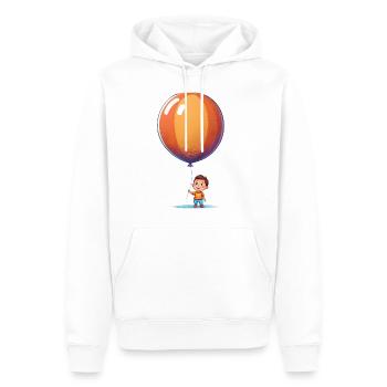 Enfant avec ballon - Illustration mignonne - Sweat à capuche Premium bio Homme - blanc - Devant - Nico (187cm)