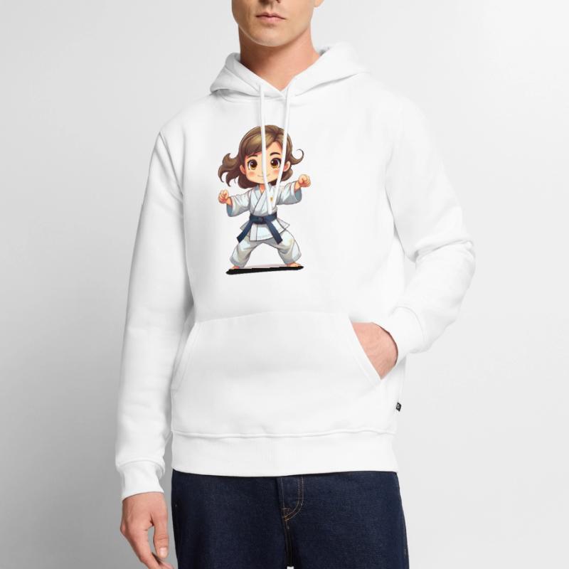 Mädchen, das Karate oder Judo macht Männer Premium Bio Hoodie