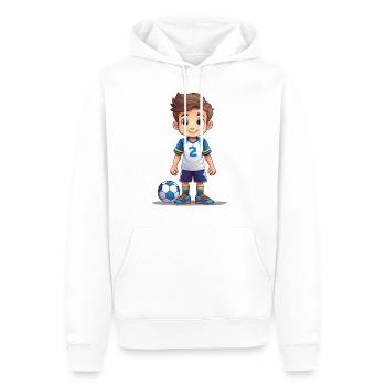 Cute soccer player with his soccer ball - Men’s Premium Organic Hoodie - white - Front - Nico (187cm)