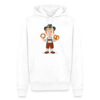 Illustration – Bayer with Lederhosen and Pretzel - Men’s Premium Organic Hoodie - white - Front - Nico (187cm)
