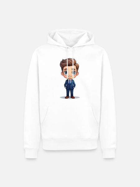 Geschäftsmann oder Businessmann - Männer Premium Bio Hoodie - Weiß