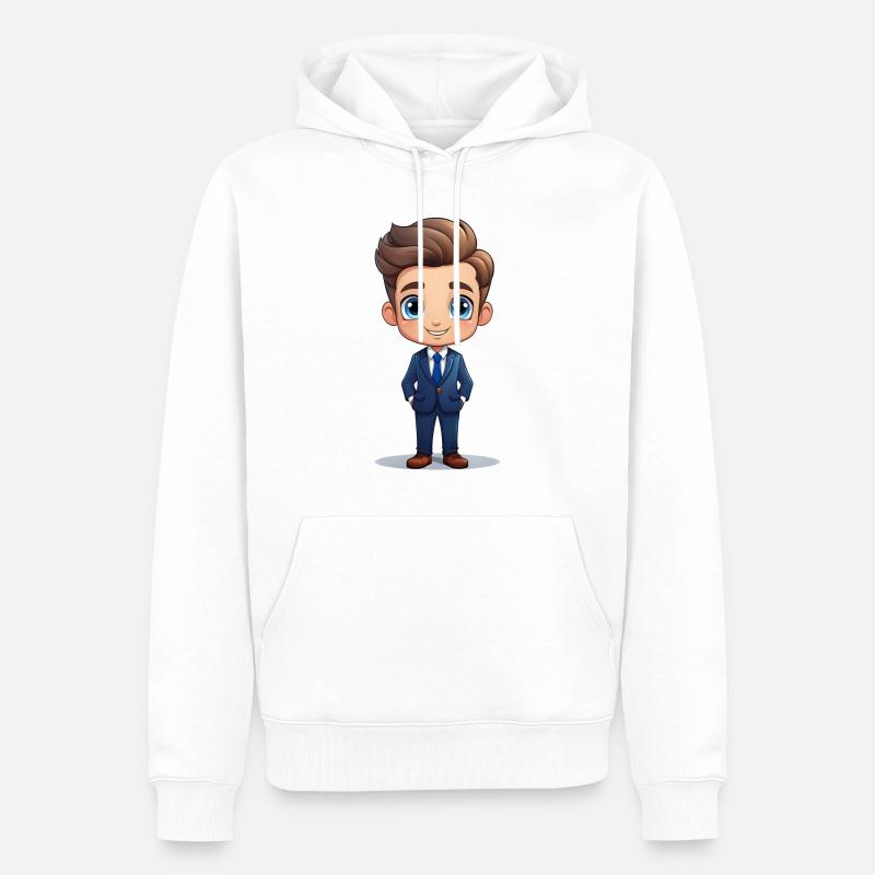 Geschäftsmann oder Businessmann - Männer Premium Bio Hoodie - Weiß