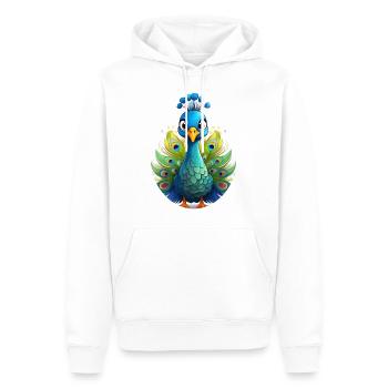 Paon - Sweat à capuche Premium bio Homme - blanc - Devant - Nico (187cm)
