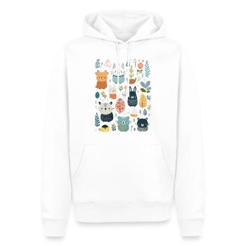 Scandinavian Animals and Plants – Cute Illu - Men’s Premium Organic Hoodie - white - Front - Nico (187cm)