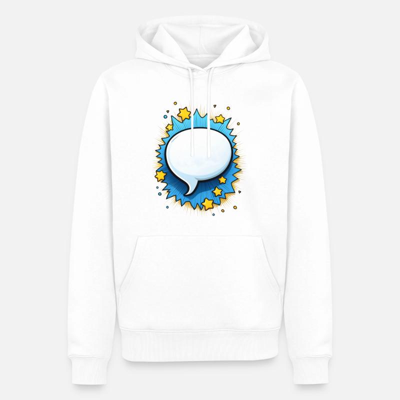 Comic Cartoon Sprechblase - Männer Premium Bio Hoodie - Weiß