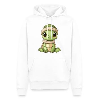 tortue mignon mignon bébé enfants animal dessin animé - Sweat à capuche Premium bio Homme - blanc - Devant - Nico (187cm)