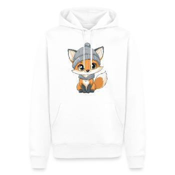 renard mignon mignon bébé enfants animal dessin animé - Sweat à capuche Premium bio Homme - blanc - Devant - Nico (187cm)