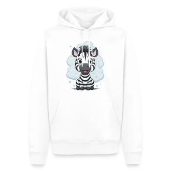 Zèbre heureux - Sweat à capuche Premium bio Homme - blanc - Devant - Nico (187cm)