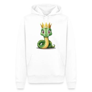 Green Snake with Crown - Men’s Premium Organic Hoodie - white - Front - Nico (187cm)