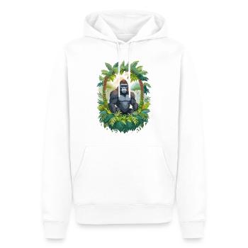 Gorilla im Dschungel - Männer Premium Bio Hoodie - Weiß - Vorne - Nico (187cm)