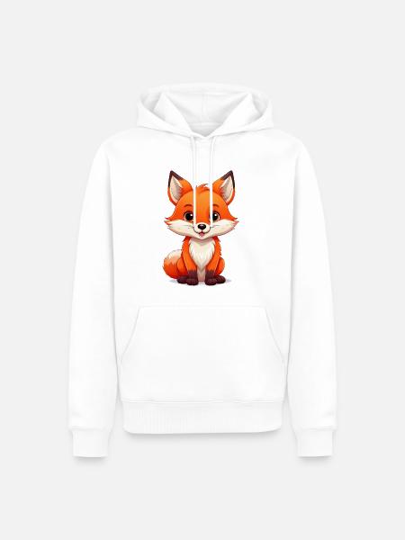 Fox - Men’s Premium Organic Hoodie - white