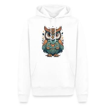 Abstrakte Eule - Männer Premium Bio Hoodie - Weiß - Vorne - Nico (187cm)