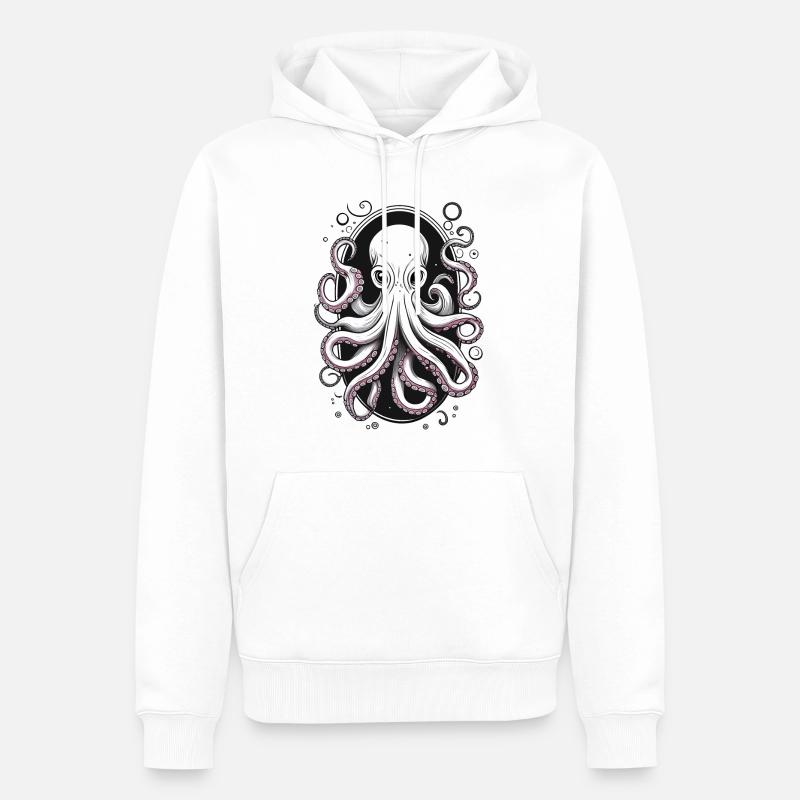 Pieuvre - Sweat à capuche Premium bio Homme - blanc