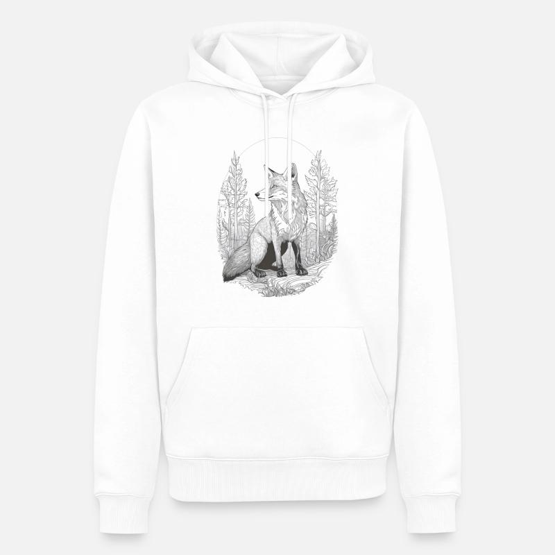 Fuchs im Wald - Männer Premium Bio Hoodie - Weiß