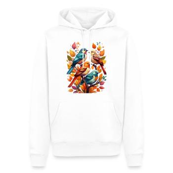 Birds sitting on a branch in autumn - Men’s Premium Organic Hoodie - white - Front - Nico (187cm)