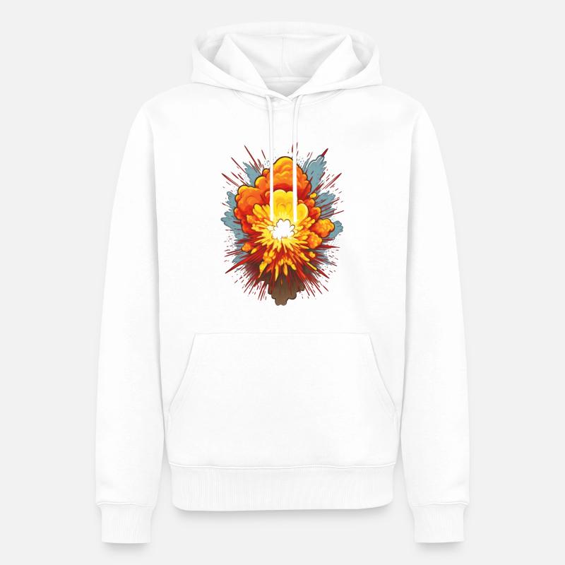 Explosion - Männer Premium Bio Hoodie - Weiß