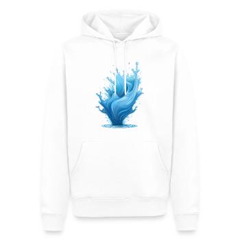 Éclaboussure d’eau bleue - Sweat à capuche Premium bio Homme - blanc - Devant - Nico (187cm)