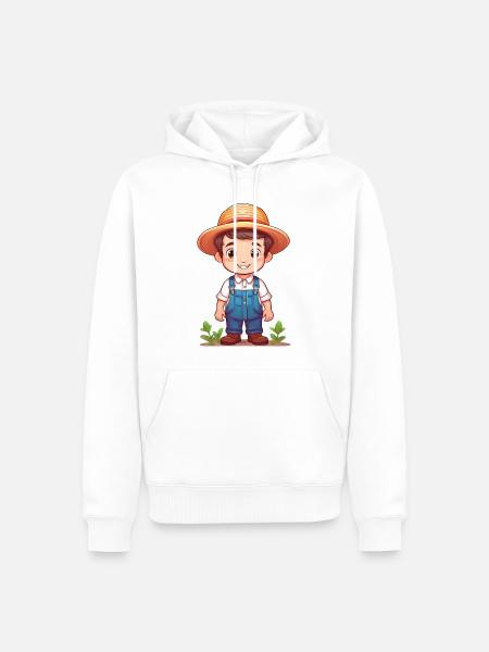Gardener - Men’s Premium Organic Hoodie - white