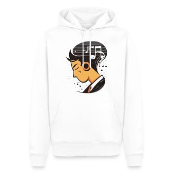 Harmony of the Senses: A Person Immersed in Music - Men’s Premium Organic Hoodie - white - Front - Nico (187cm)