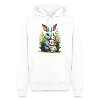 Niedliche Hasen Illustration zum Muttertag - Männer Premium Bio Hoodie - Weiß - Vorne - Nico (187cm)
