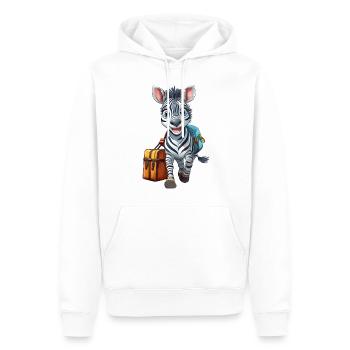 Ein Zebra fährt in den Urlaub - Männer Premium Bio Hoodie - Weiß - Vorne - Nico (187cm)
