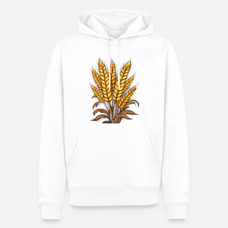 Épi grain - Sweat à capuche Premium bio Homme - blanc
