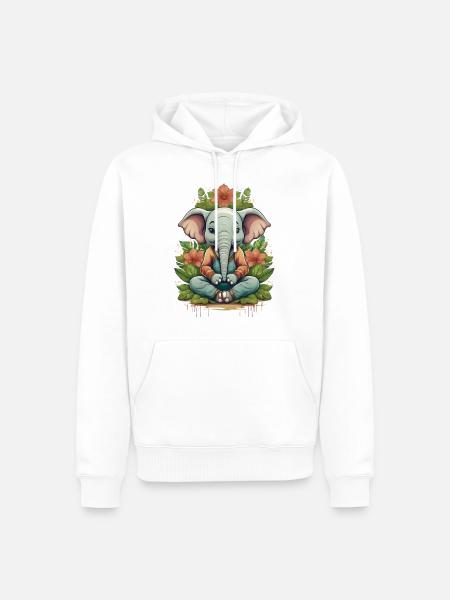 Ein Elefant, der Yoga macht - Männer Premium Bio Hoodie - Weiß