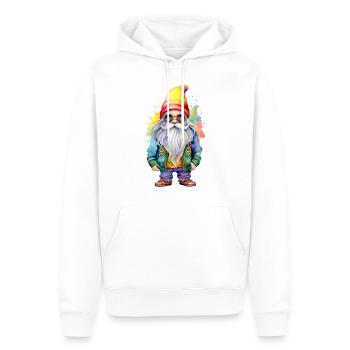 Hippie Gnome - Men’s Premium Organic Hoodie - white - Front - Nico (187cm)