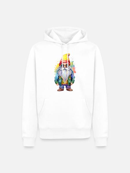 Hippie Gnome - Men’s Premium Organic Hoodie - white