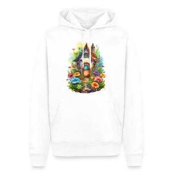 Fantasy Haus mit verwunschenem Garten - Männer Premium Bio Hoodie - Weiß - Vorne - Nico (187cm)