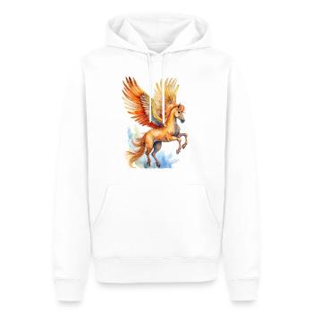 Pégase - Sweat à capuche Premium bio Homme - blanc - Devant - Nico (187cm)