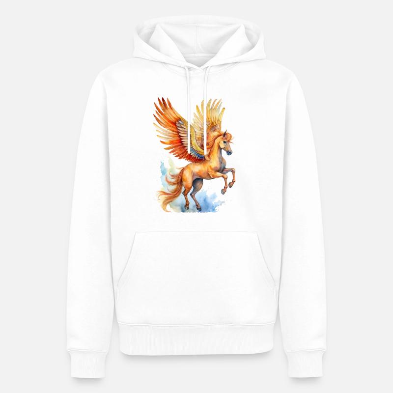 Pegasus - Männer Premium Bio Hoodie - Weiß