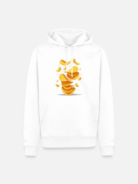 Chips - Sweat à capuche Premium bio Homme - blanc