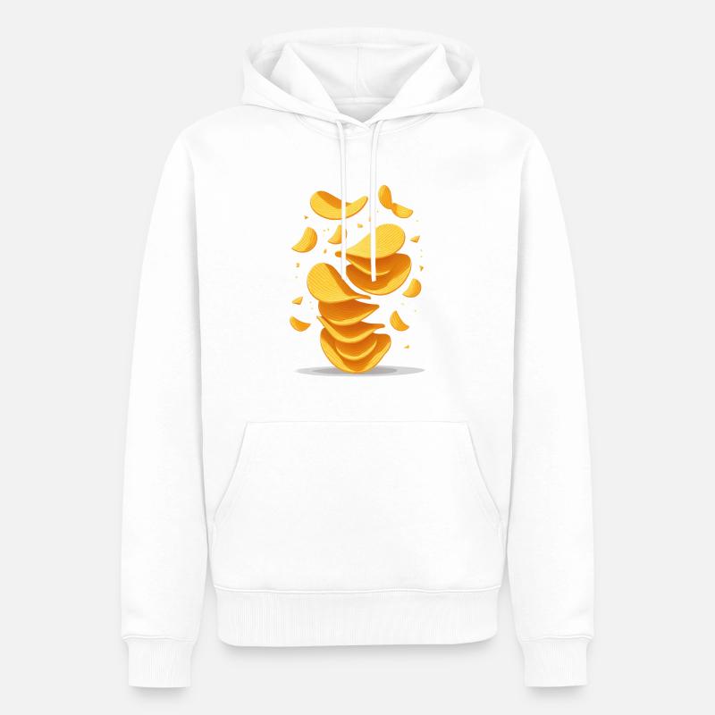 Chips - Sweat à capuche Premium bio Homme - blanc