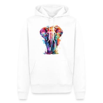 Un éléphant coloré - Sweat à capuche Premium bio Homme - blanc - Devant - Nico (187cm)