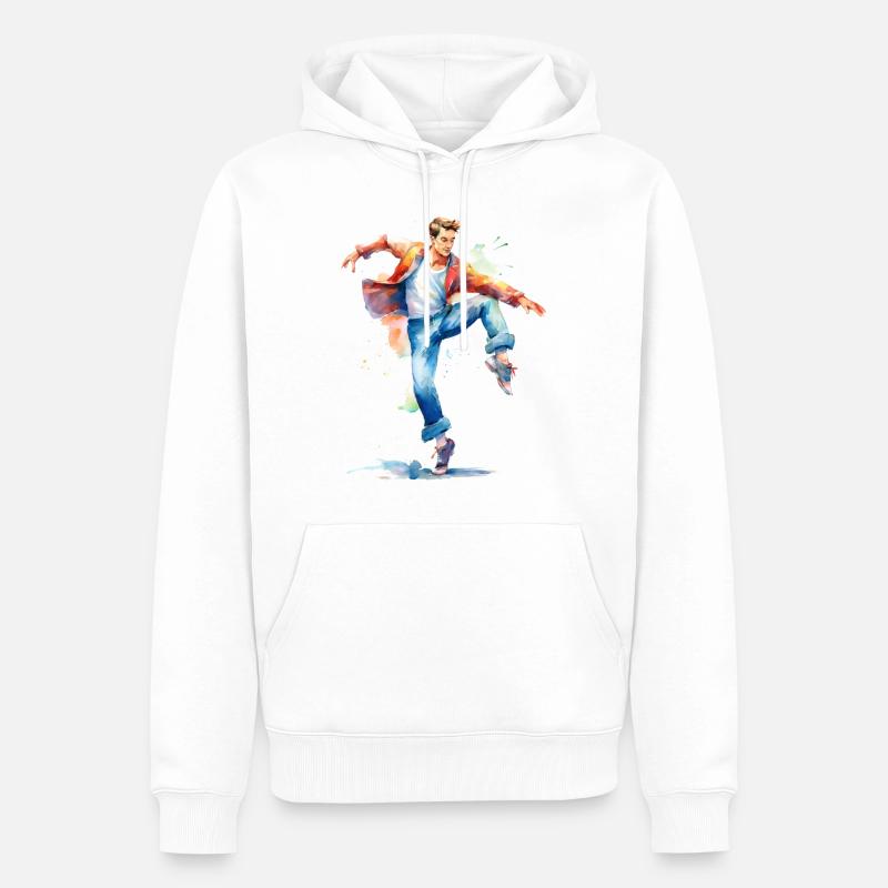 Danseur - Sweat à capuche Premium bio Homme - blanc
