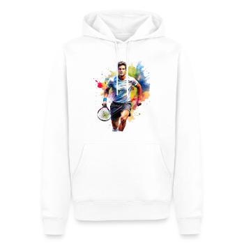 Tennis player playing tennis - Men’s Premium Organic Hoodie - white - Front - Nico (187cm)