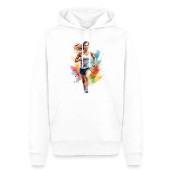 Joggeur ou coureur - Sweat à capuche Premium bio Homme - blanc - Devant - Nico (187cm)