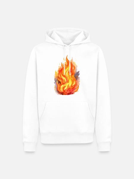 Fire - Men’s Premium Organic Hoodie - white