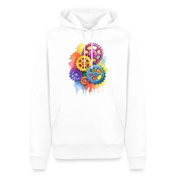 colorful gears - Men’s Premium Organic Hoodie - white - Front - Nico (187cm)