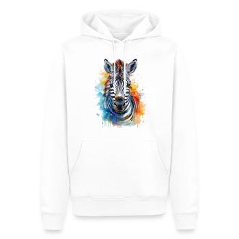 Zebra Aquarell Illustration - Männer Premium Bio Hoodie - Weiß - Vorne - Nico (187cm)