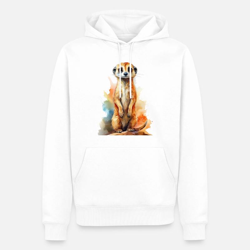 Suricate - Sweat à capuche Premium bio Homme - blanc