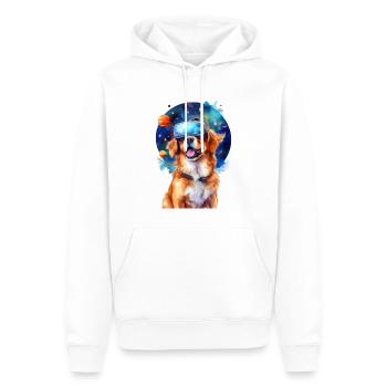 Ein Hund mit VR Brille - Männer Premium Bio Hoodie - Weiß - Vorne - Nico (187cm)