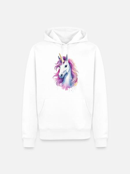 Cute Unicorn - Men’s Premium Organic Hoodie - white