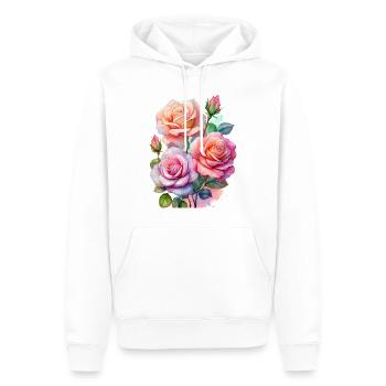 Des roses délicates aux couleurs douces - Sweat à capuche Premium bio Homme - blanc - Devant - Nico (187cm)