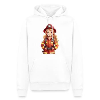 Feuerwehrfrau - Männer Premium Bio Hoodie - Weiß - Vorne - Nico (187cm)