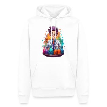 A funny chemist with colorful chemicals - Men’s Premium Organic Hoodie - white - Front - Nico (187cm)